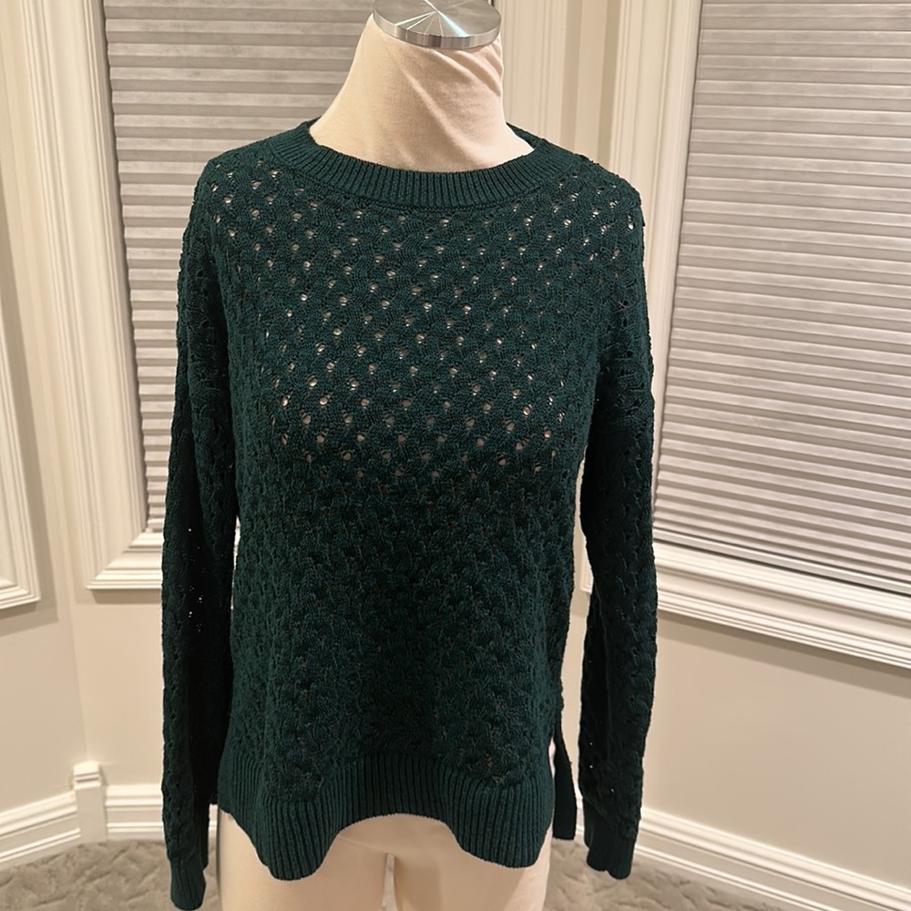 Beautiful teal woven Loft sweater!